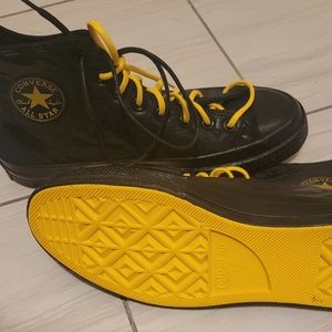 New, Converse Chuck Taylor size 8 for Men. Black with yellow bottoms and yellow